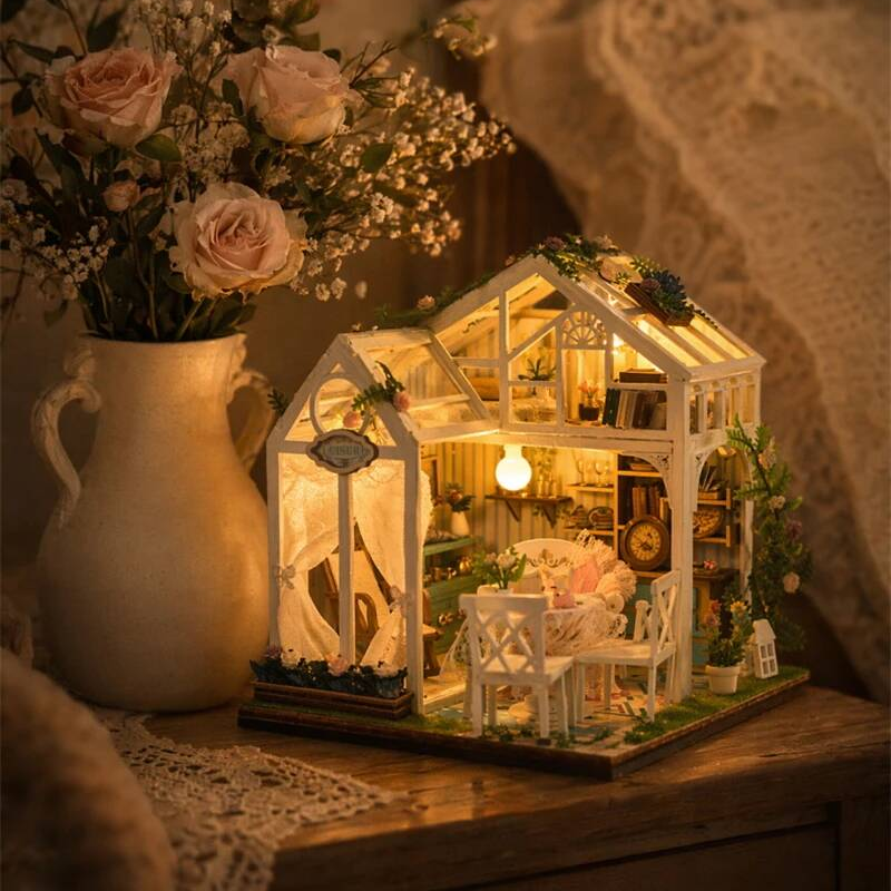 Completed Floral Retreat beside a vase of flowers on a table, cropped from the original styled scene