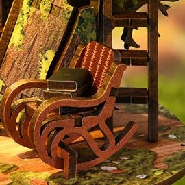 A rocking chair with a book waiting