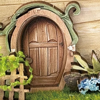 A rounded doorway around the side