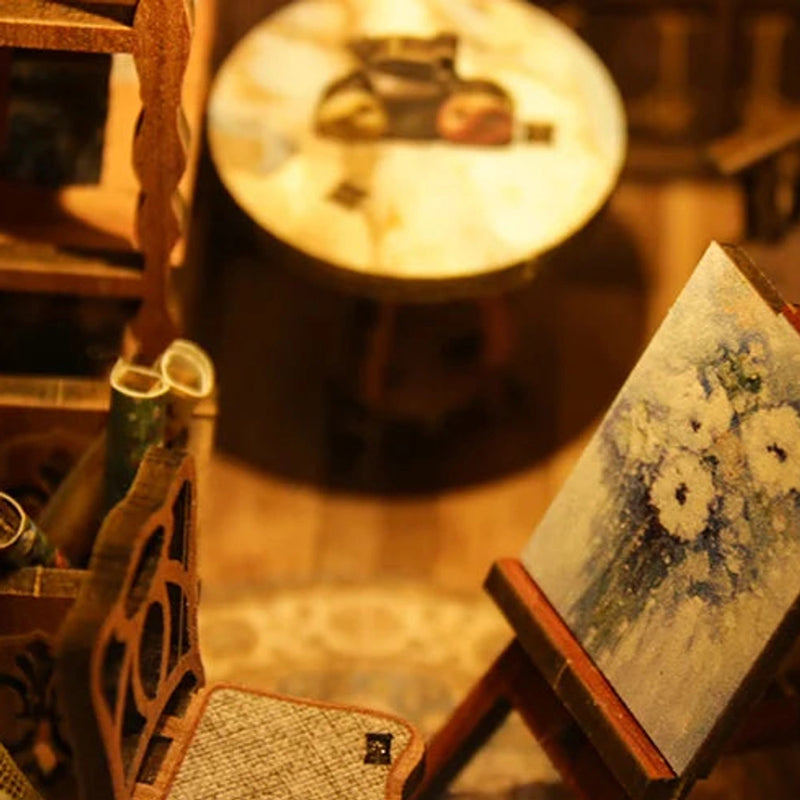 A canvas and chair, ready for a painting session