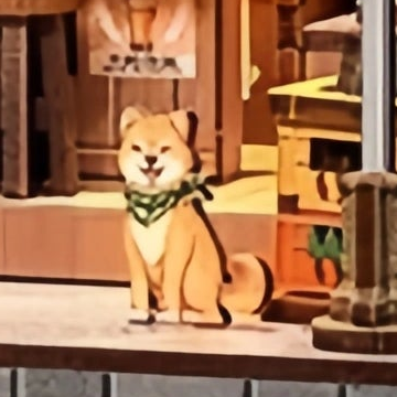A Shiba Inu waiting by the step