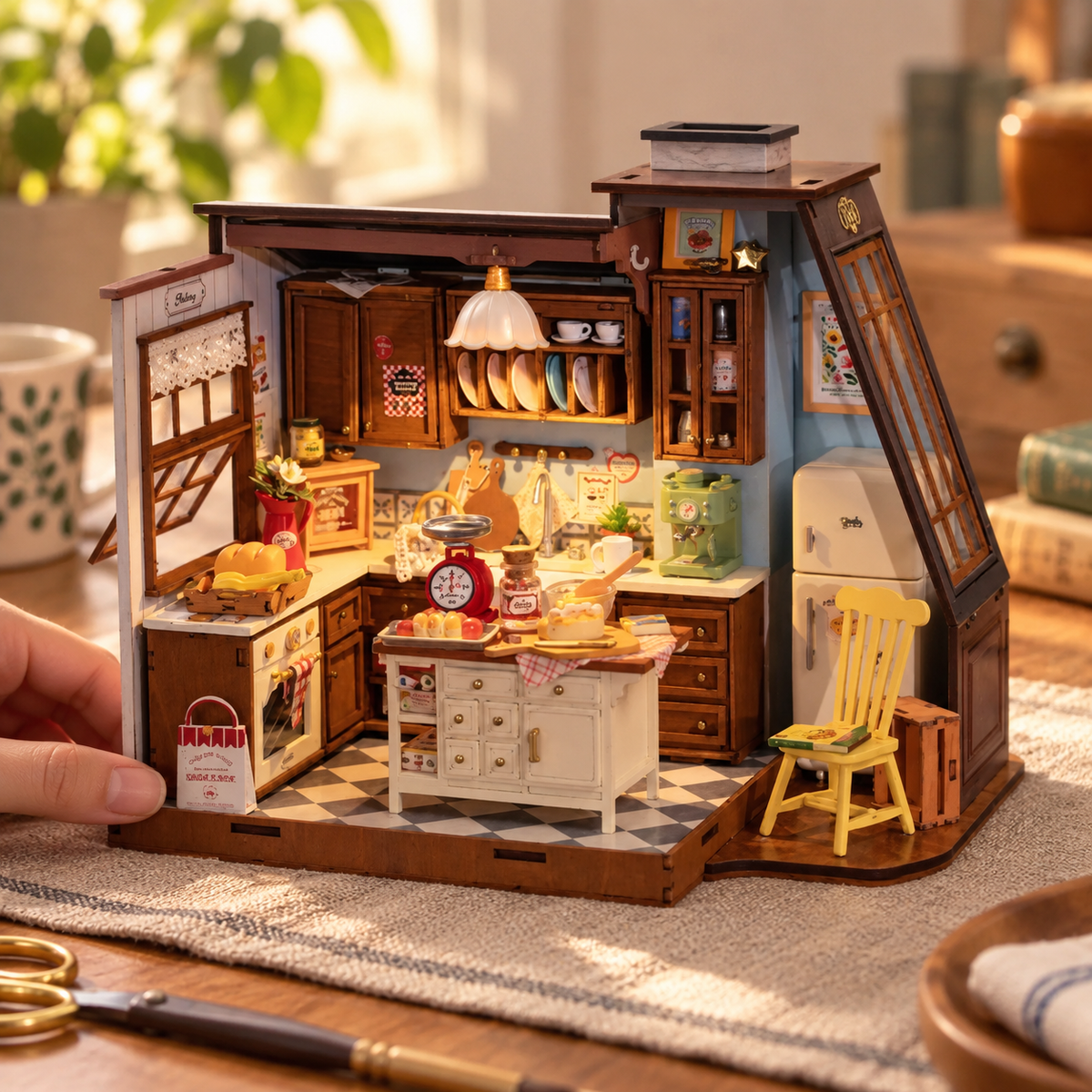 Baking Kitchen miniature kit on a home craft table