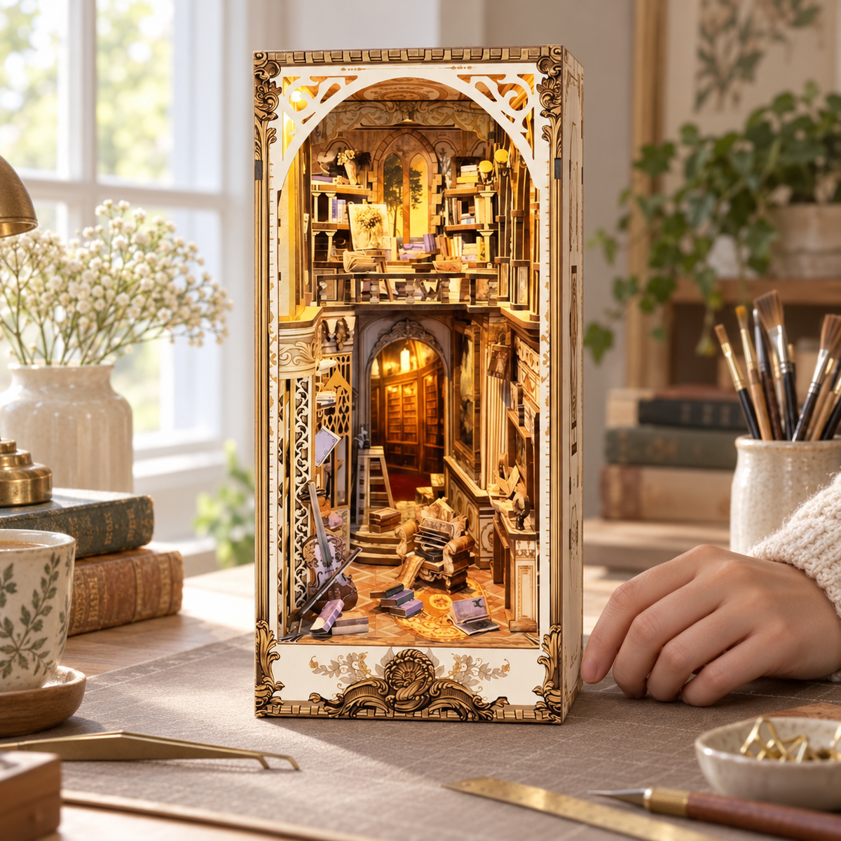 Baroque Dreams miniature kit on a home craft table