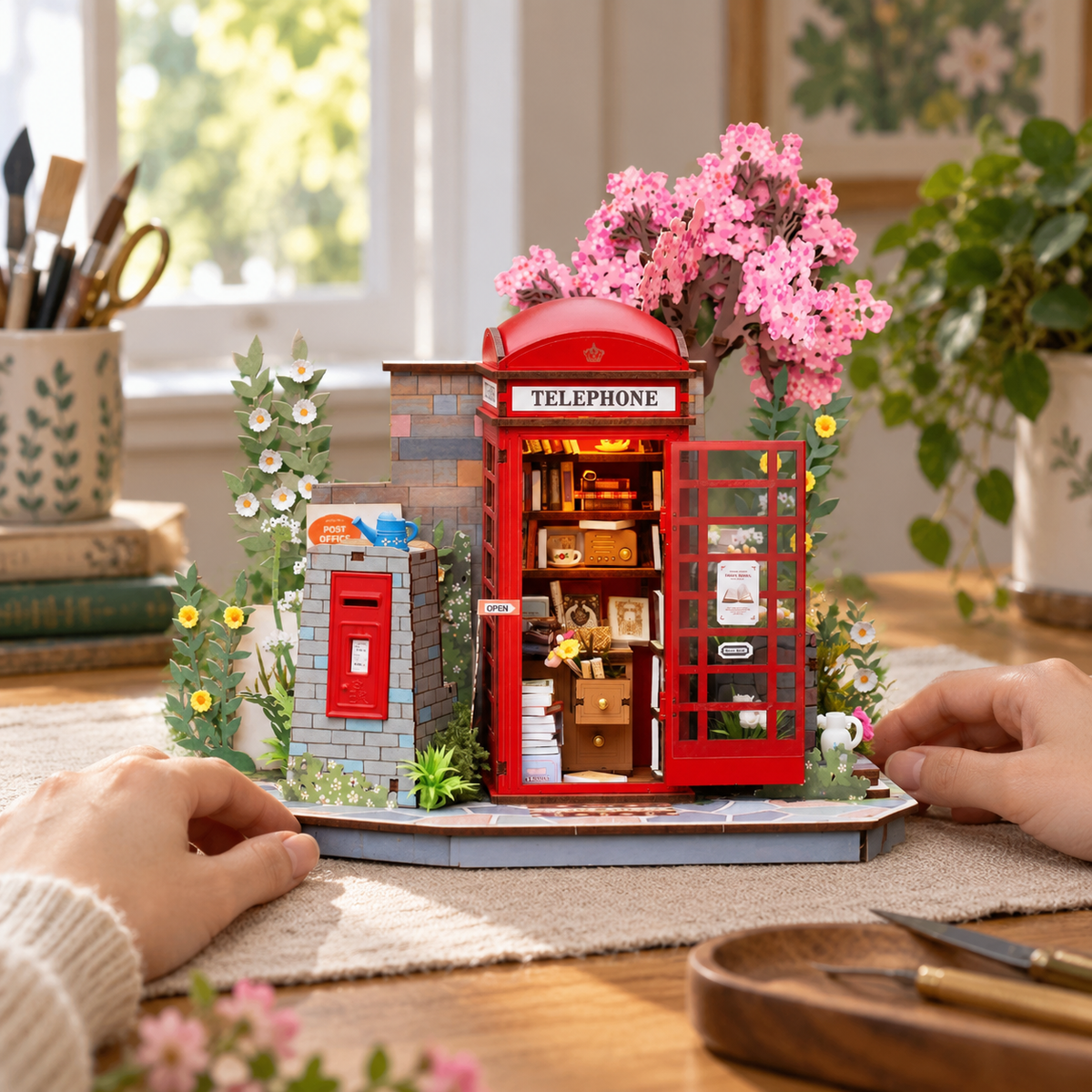 Blossom Booth miniature kit on a home craft table