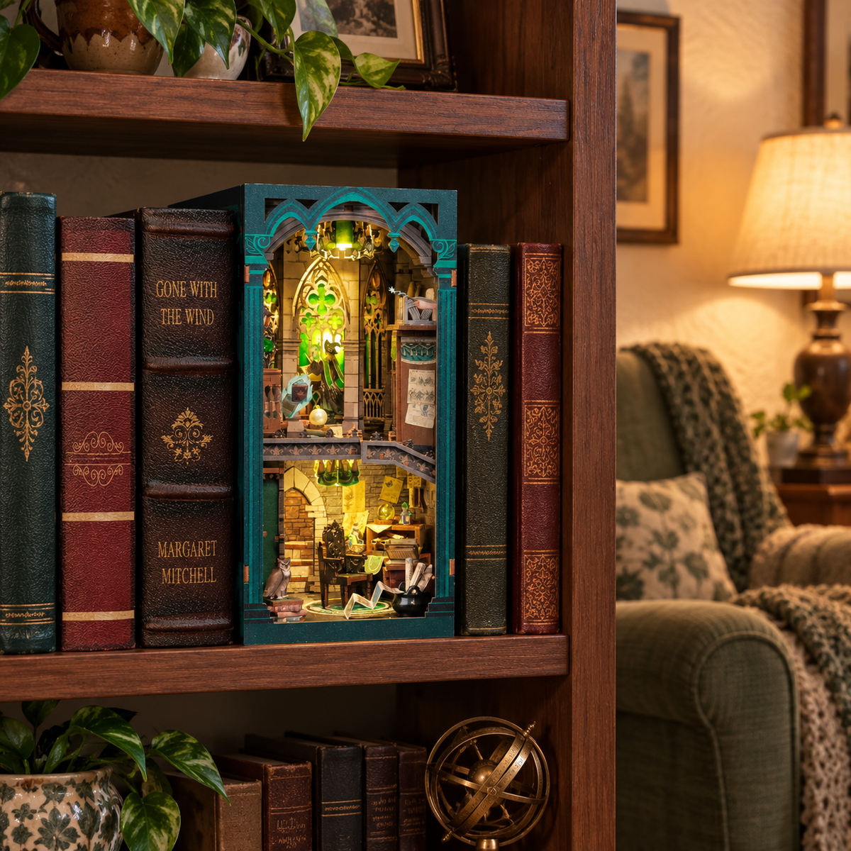 darkness common room — a finished miniature in a personal home setting