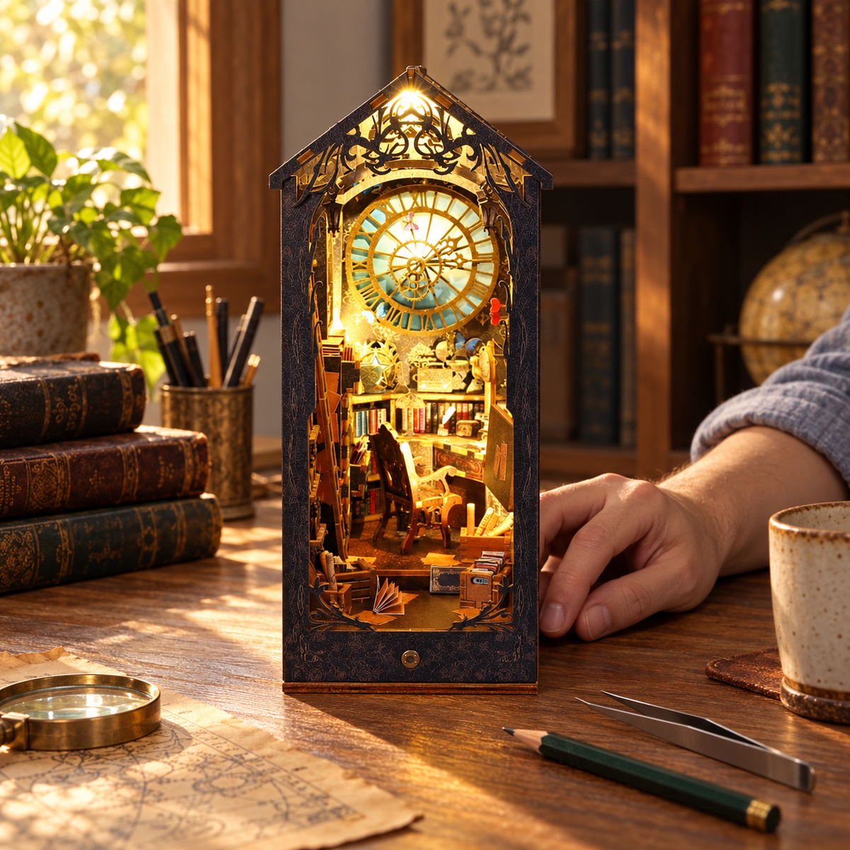 detective agency — finishing a miniature at home