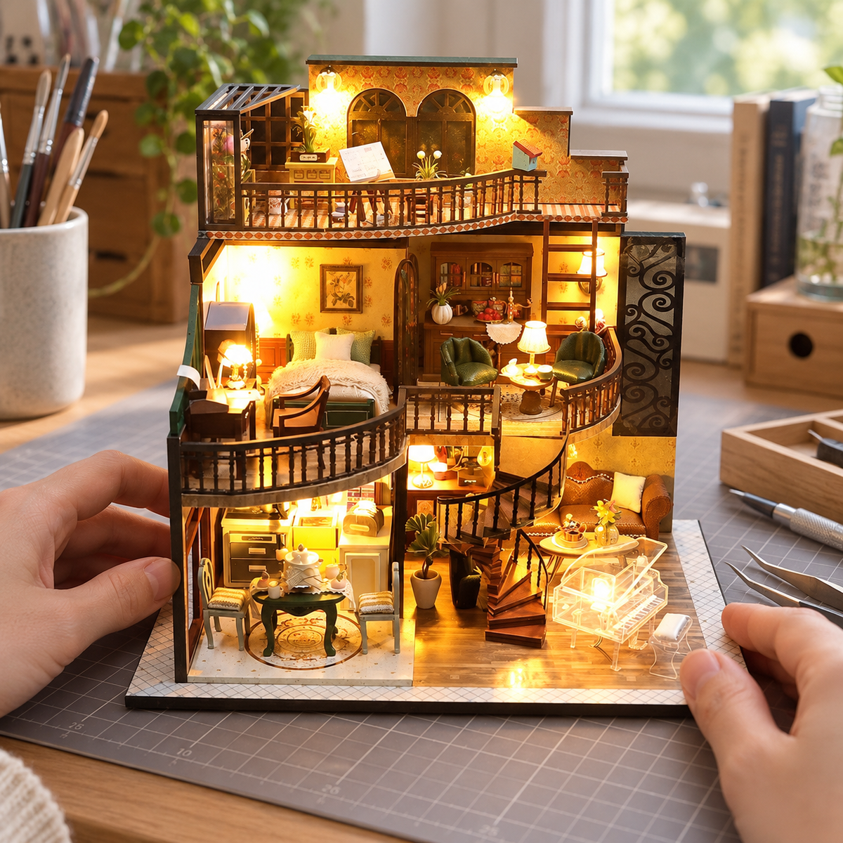 Dreamweaver Loft miniature kit on a home craft table