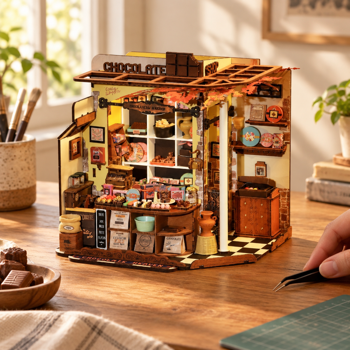 Henry's Chocolate miniature kit on a home craft table