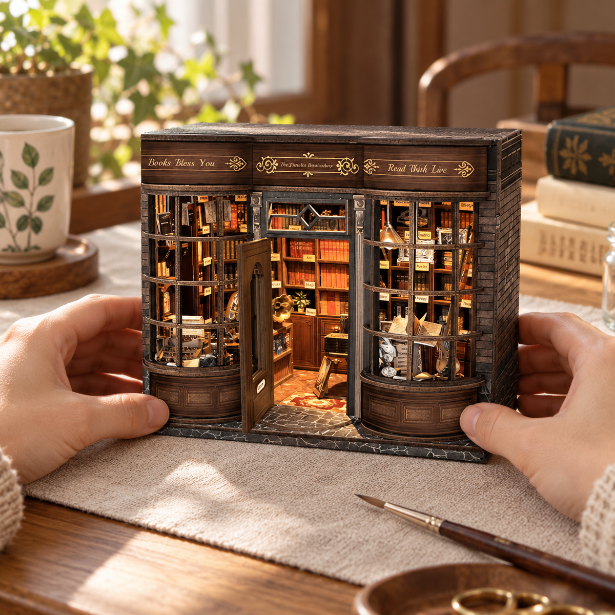 hoggor bookstore — finishing a miniature at home