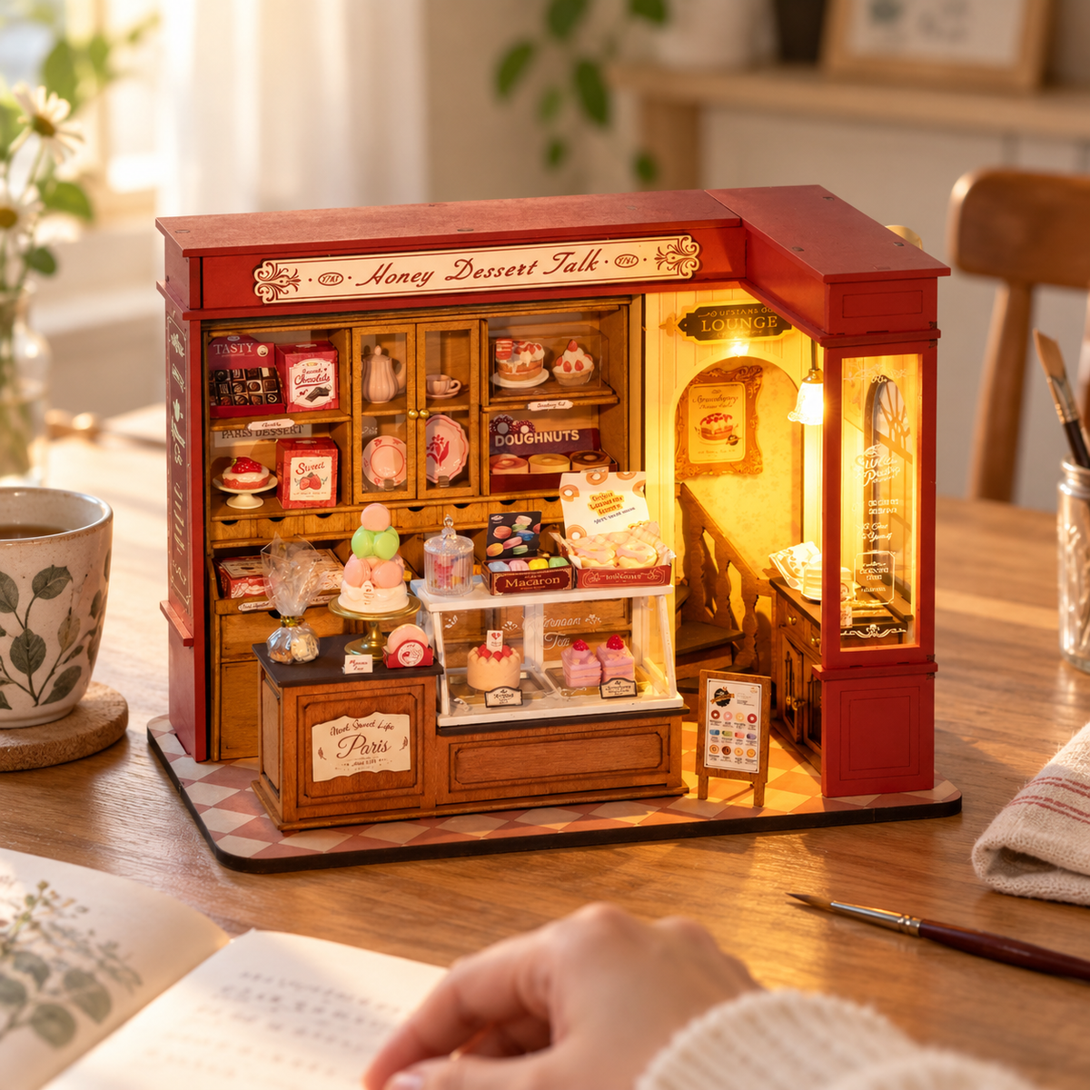 Honey Dessert Talk miniature kit on a home craft table