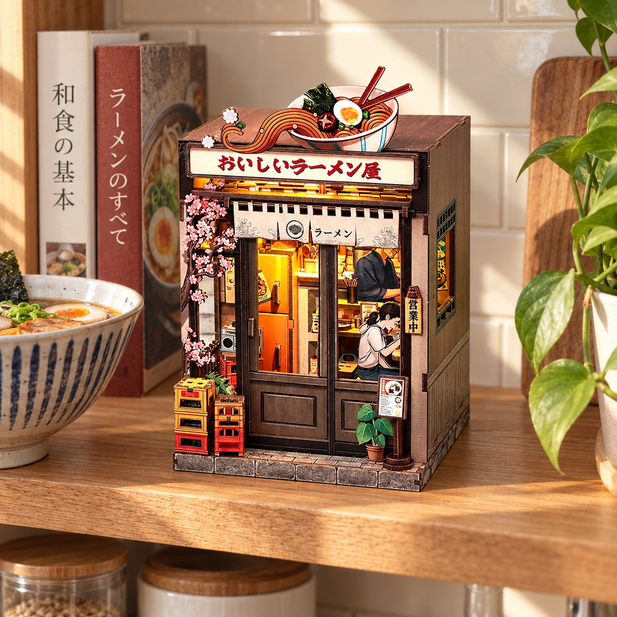 kyoto blossom kitchen — a finished miniature in a personal home setting