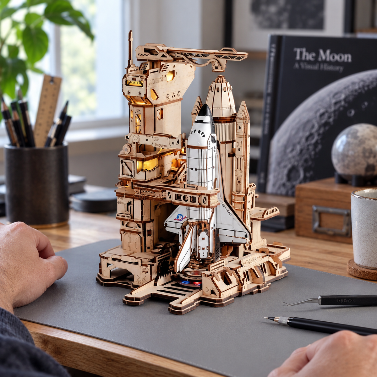 space shuttle — finishing a miniature at home
