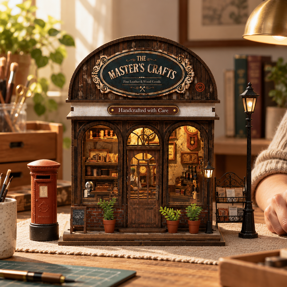 The Master’s Workshop miniature kit on a home craft table