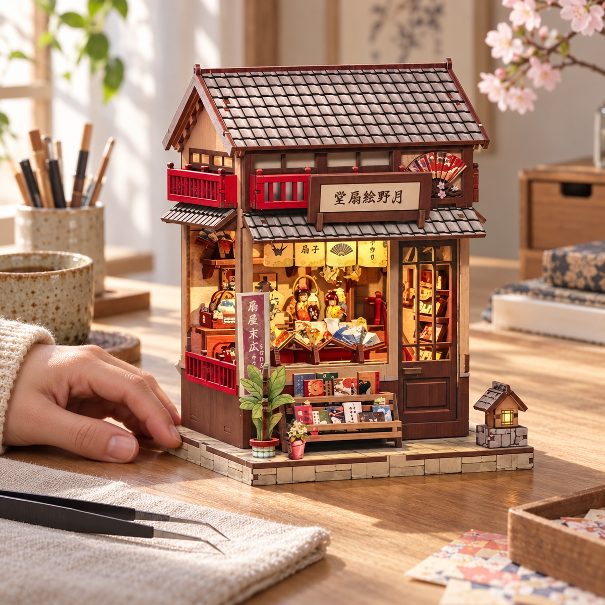 tsukino eogi hall — finishing a miniature at home