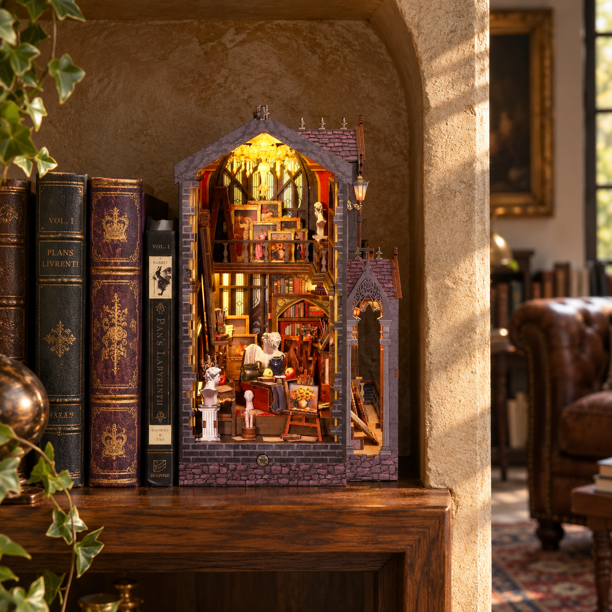 wonder studio — a finished miniature in a personal home setting