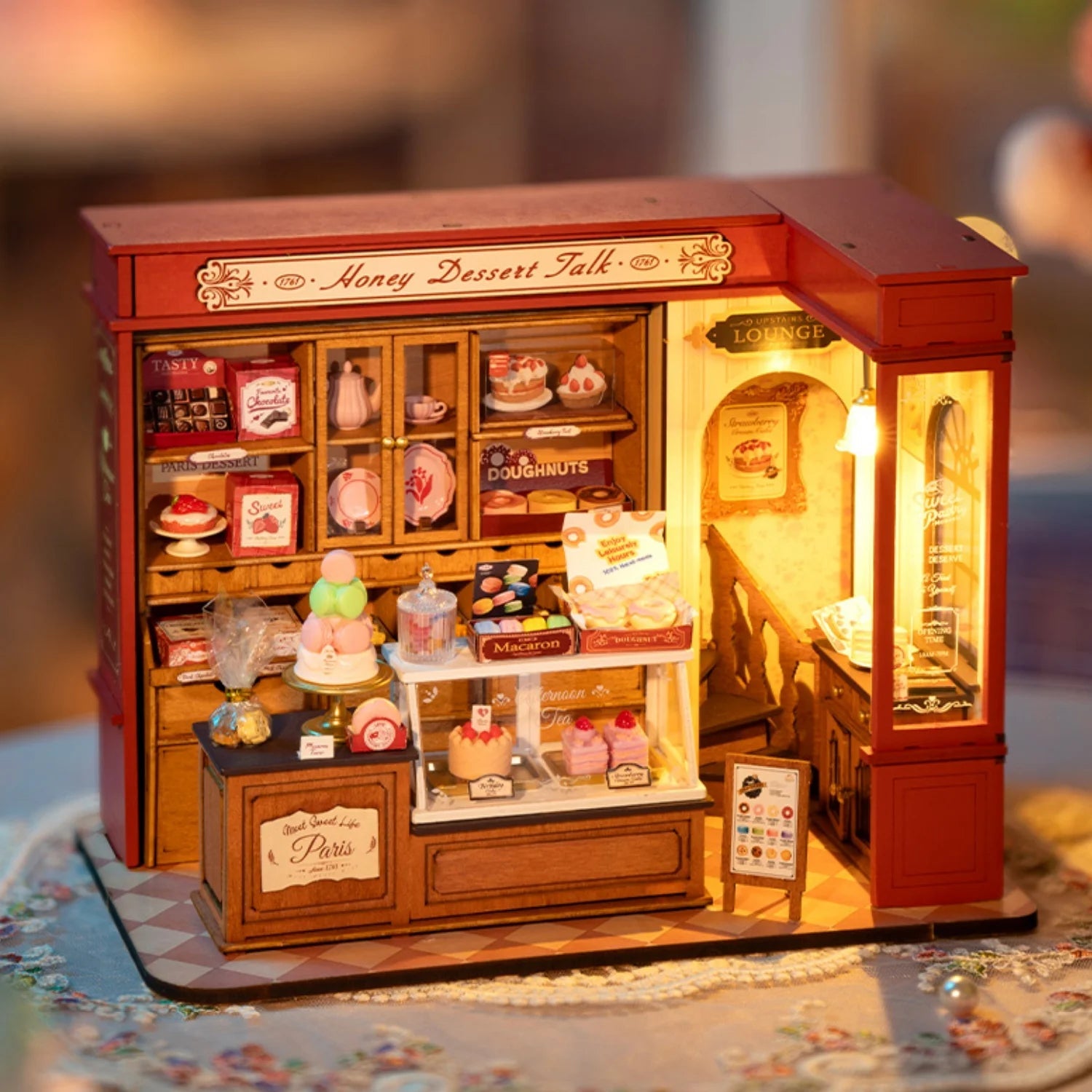 Honey Dessert Talk DIY Book Nook Kit by HiNooki – Miniature Bookshelf Insert | Book Lovers Gift, Cozy Home Decor.