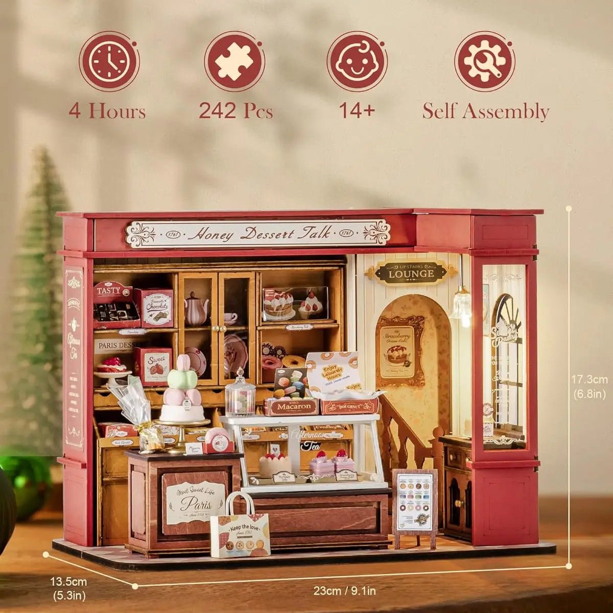 Honey Dessert Talk DIY Book Nook Kit by HiNooki – Miniature Bookshelf Insert | Book Lovers Gift, Cozy Home Decor.