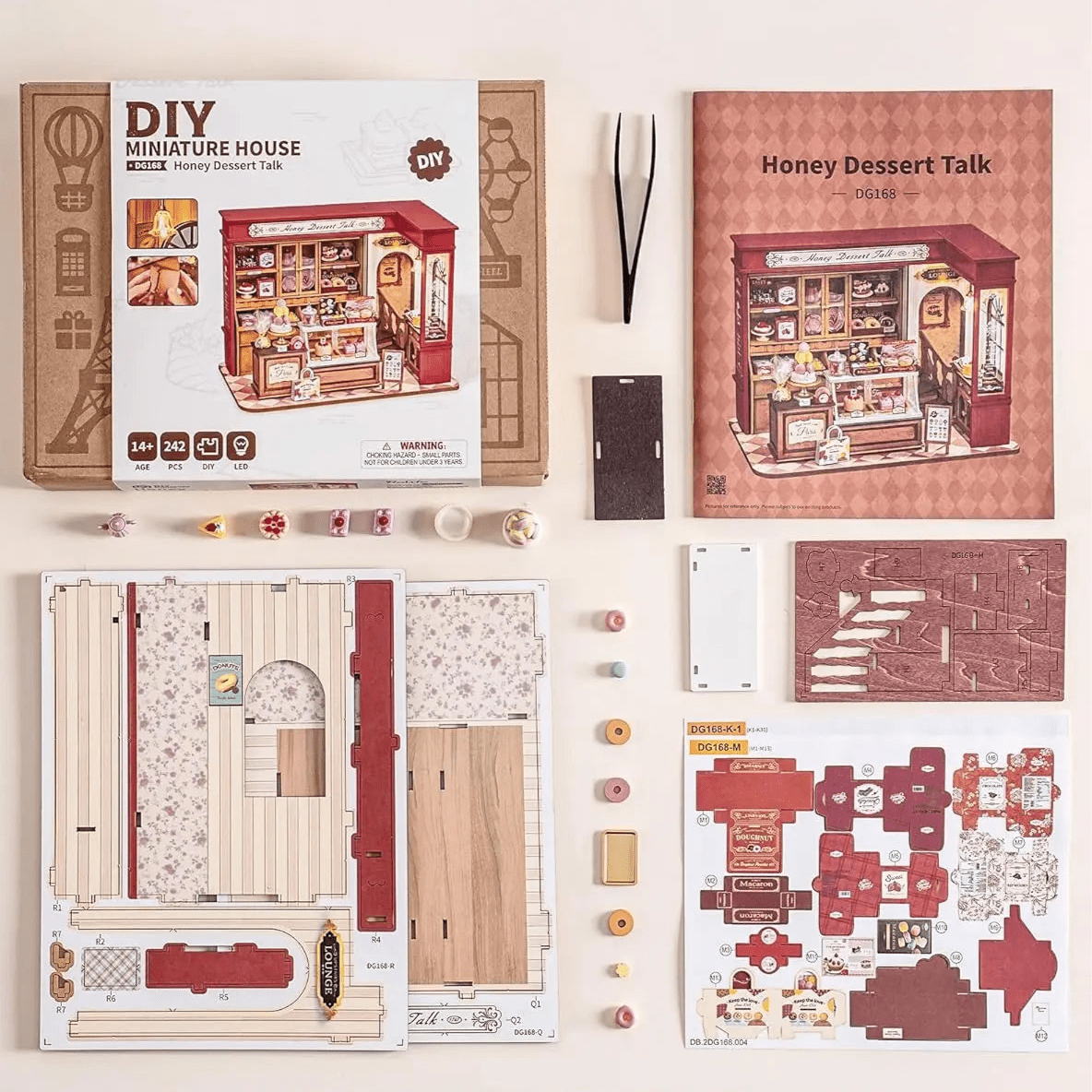 Honey Dessert Talk DIY Book Nook Kit by HiNooki – Miniature Bookshelf Insert | Book Lovers Gift, Cozy Home Decor.