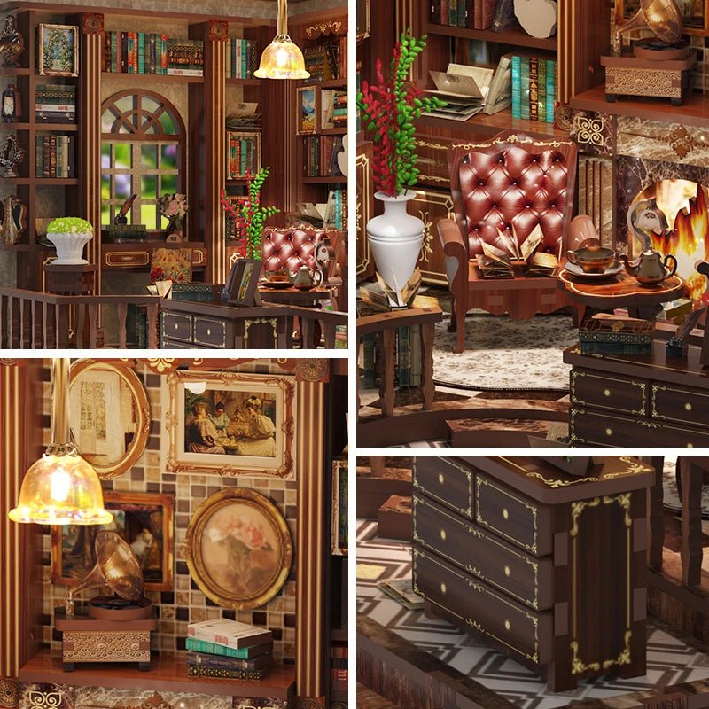 Left Bank Study House DIY Book Nook Kit by HiNooki – Miniature Bookshelf Insert | Book Lovers Gift, Cozy Home Decor.