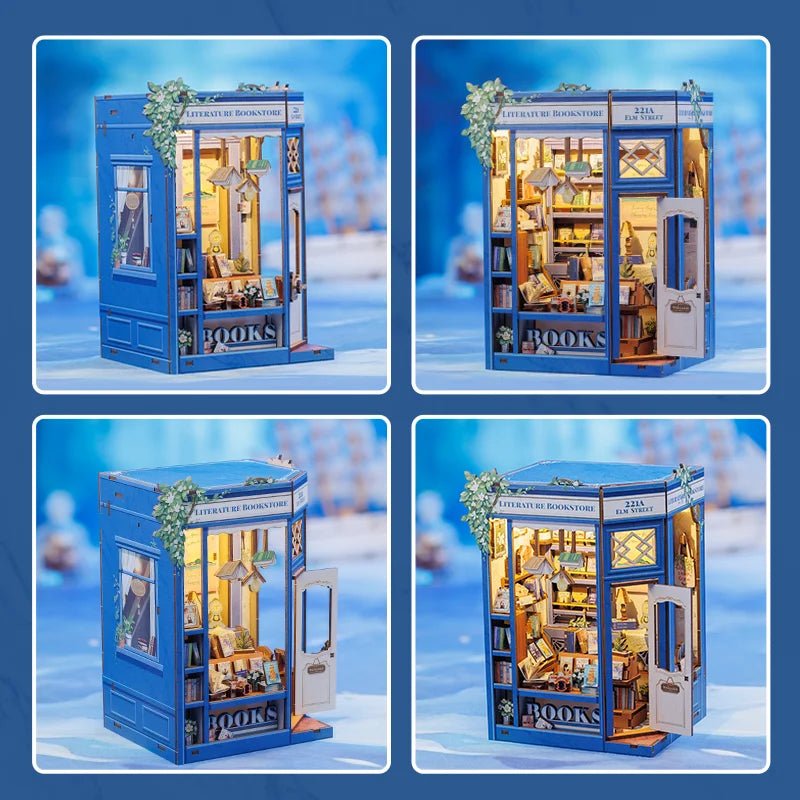 Literature Bookstore DIY Book Nook Kit by HiNooki – Miniature Bookshelf Insert | Book Lovers Gift, Cozy Home Decor.