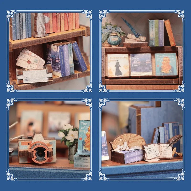 Literature Bookstore DIY Book Nook Kit by HiNooki – Miniature Bookshelf Insert | Book Lovers Gift, Cozy Home Decor.