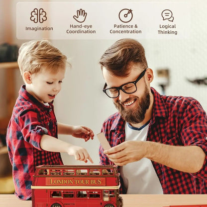 HiNooki - London Tour Bus3D Wooden Puzzles