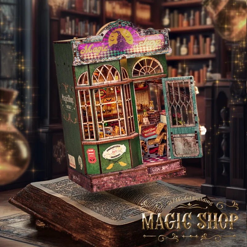Magic Shop DIY Book Nook Kit by HiNooki – Miniature Bookshelf Insert | Book Lovers Gift, Cozy Home Decor.