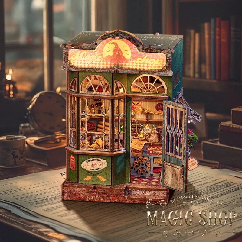 Magic Shop DIY Book Nook Kit by HiNooki – Miniature Bookshelf Insert | Book Lovers Gift, Cozy Home Decor.