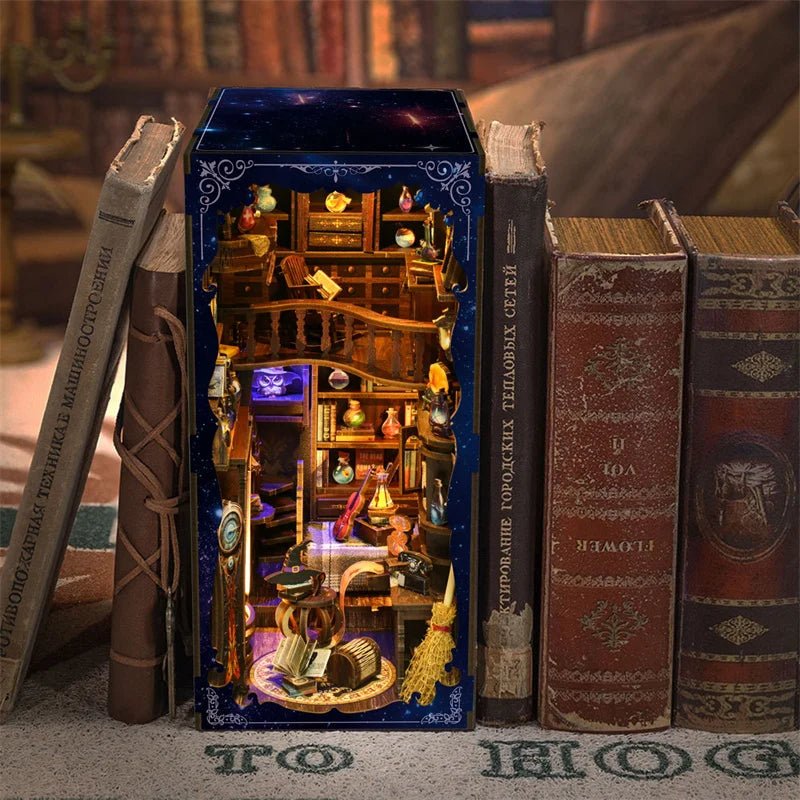 Magic Study House DIY Book Nook Kit by HiNooki – Miniature Bookshelf Insert | Book Lovers Gift, Cozy Home Decor.