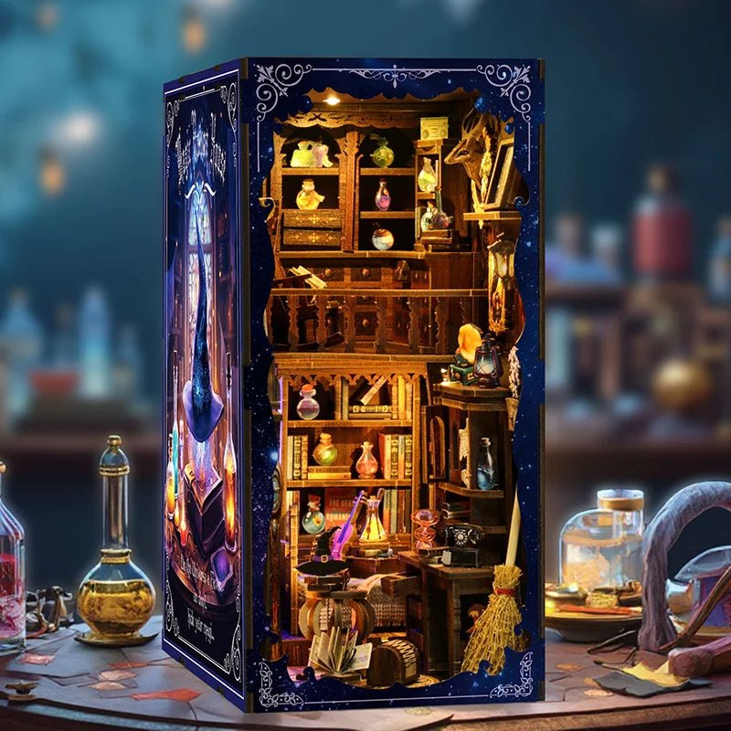 Magic Study House DIY Book Nook Kit by HiNooki – Miniature Bookshelf Insert | Book Lovers Gift, Cozy Home Decor.