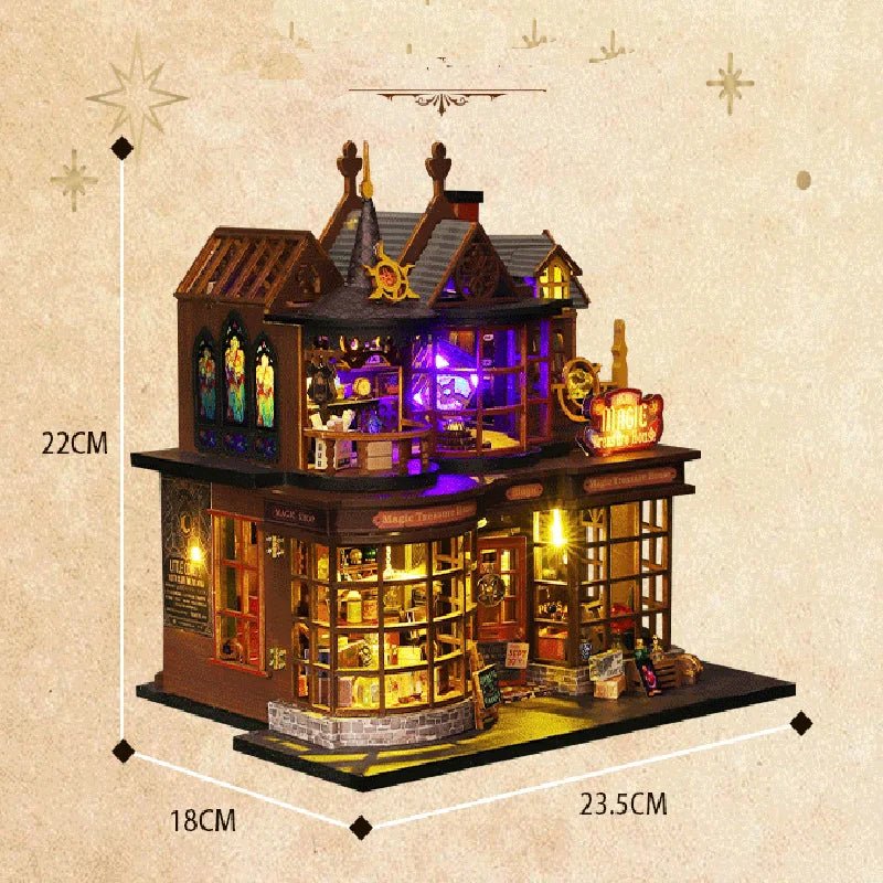 Magic Treasure House DIY Book Nook Kit by HiNooki – Miniature Bookshelf Insert | Book Lovers Gift, Cozy Home Decor.