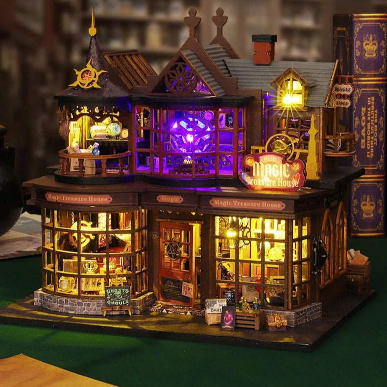 Magic Treasure House DIY Book Nook Kit by HiNooki – Miniature Bookshelf Insert | Book Lovers Gift, Cozy Home Decor.