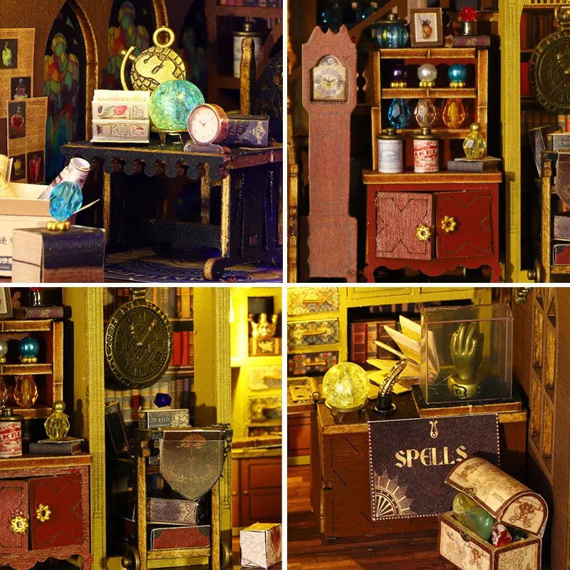 Magic Treasure House DIY Book Nook Kit by HiNooki – Miniature Bookshelf Insert | Book Lovers Gift, Cozy Home Decor.