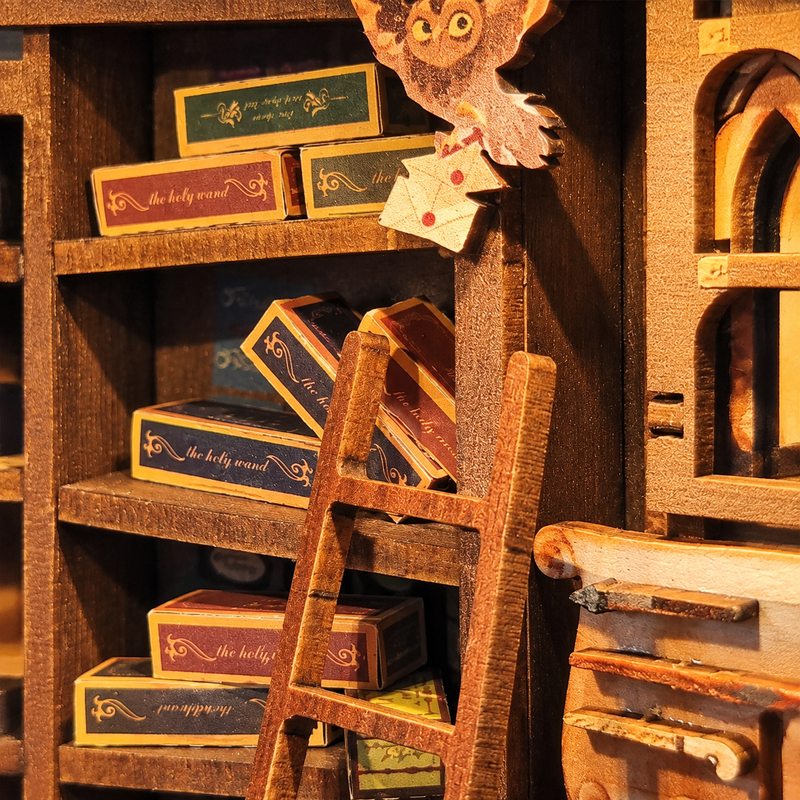 Wand boxes beside the little ladder