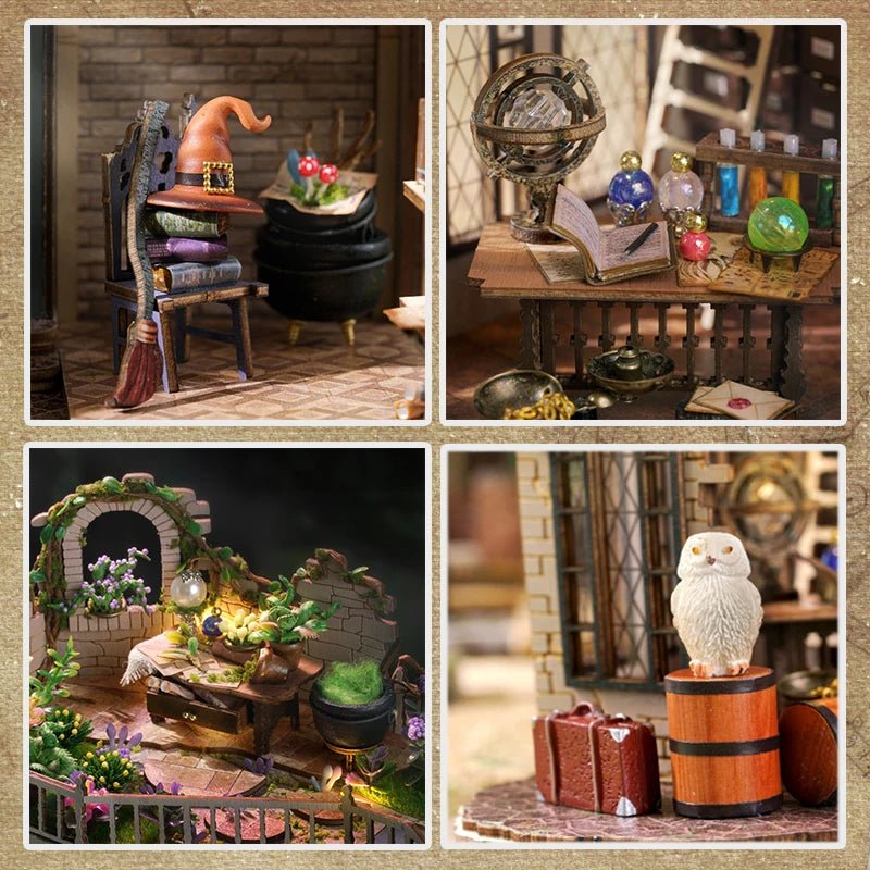 Magic Workshop DIY Book Nook Kit by HiNooki – Miniature Bookshelf Insert | Book Lovers Gift, Cozy Home Decor.