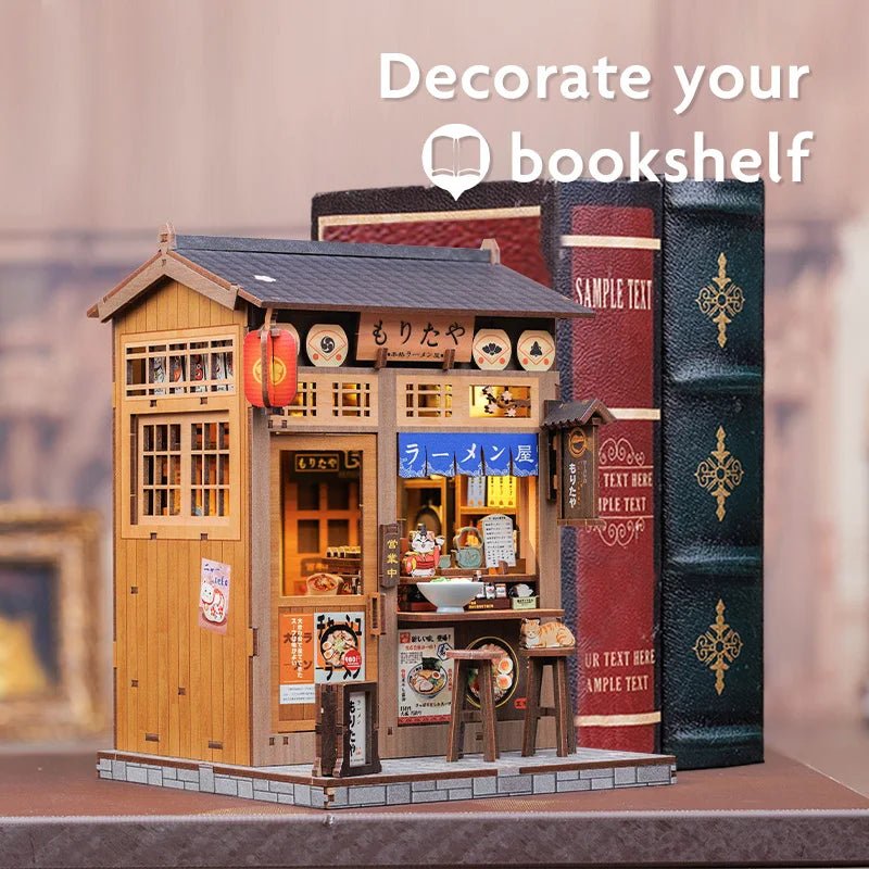 Morita-Ya DIY Book Nook Kit by HiNooki – Miniature Bookshelf Insert | Book Lovers Gift, Cozy Home Decor.
