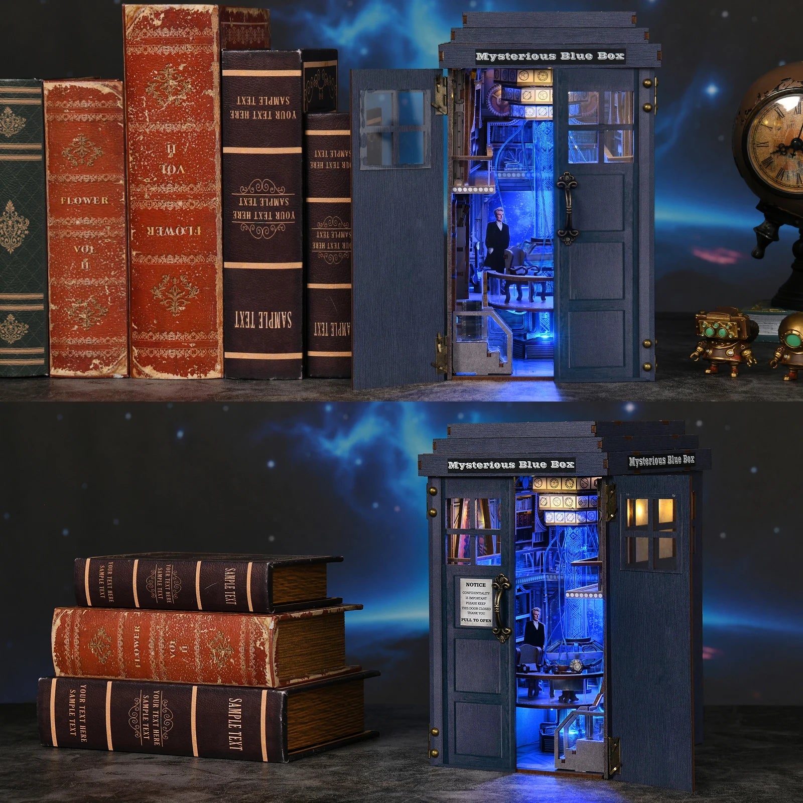 Mysterious Blue Box – DIY book nook kit, HiNooki (image 5)