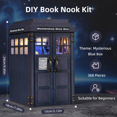 Mysterious Blue Box – DIY book nook kit, HiNooki (image 3)