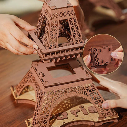 HiNooki - Night of the Eiffel Tower3D Wooden Puzzles