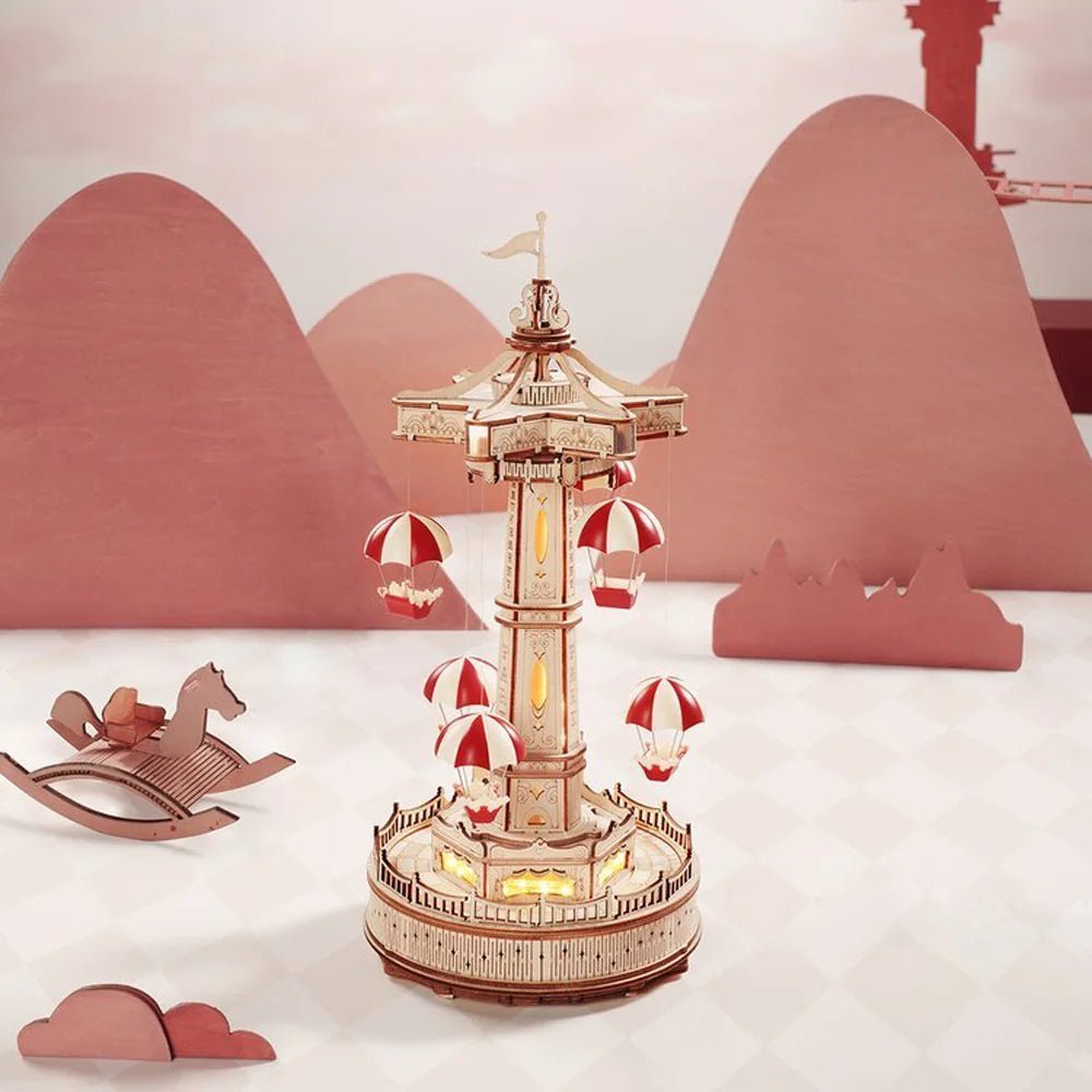 HiNooki - Parachute Tower3D Wooden Puzzles