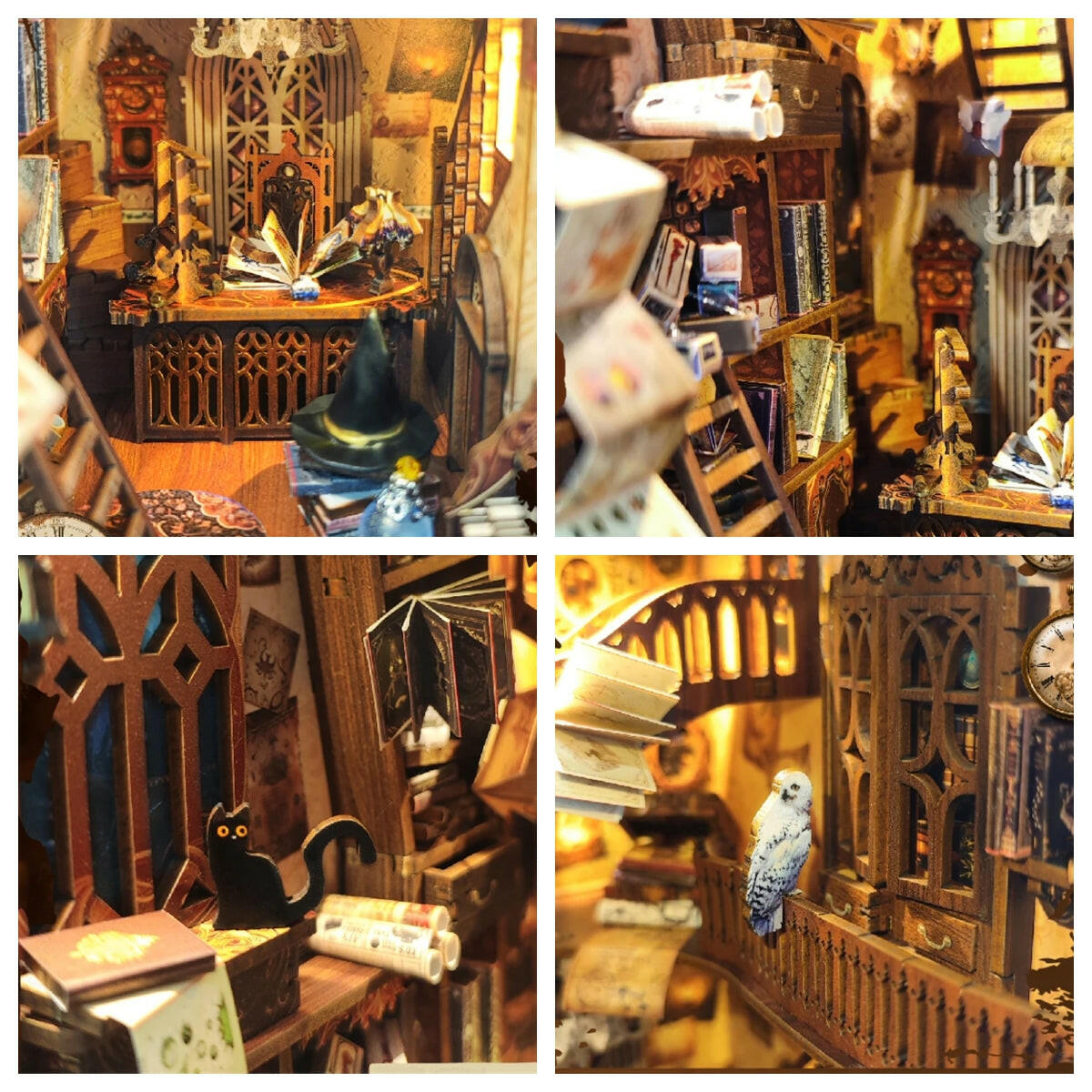 Magic World DIY Book Nook Kit by HiNooki – Miniature Bookshelf Insert | Book Lovers Gift, Cozy Home Decor.