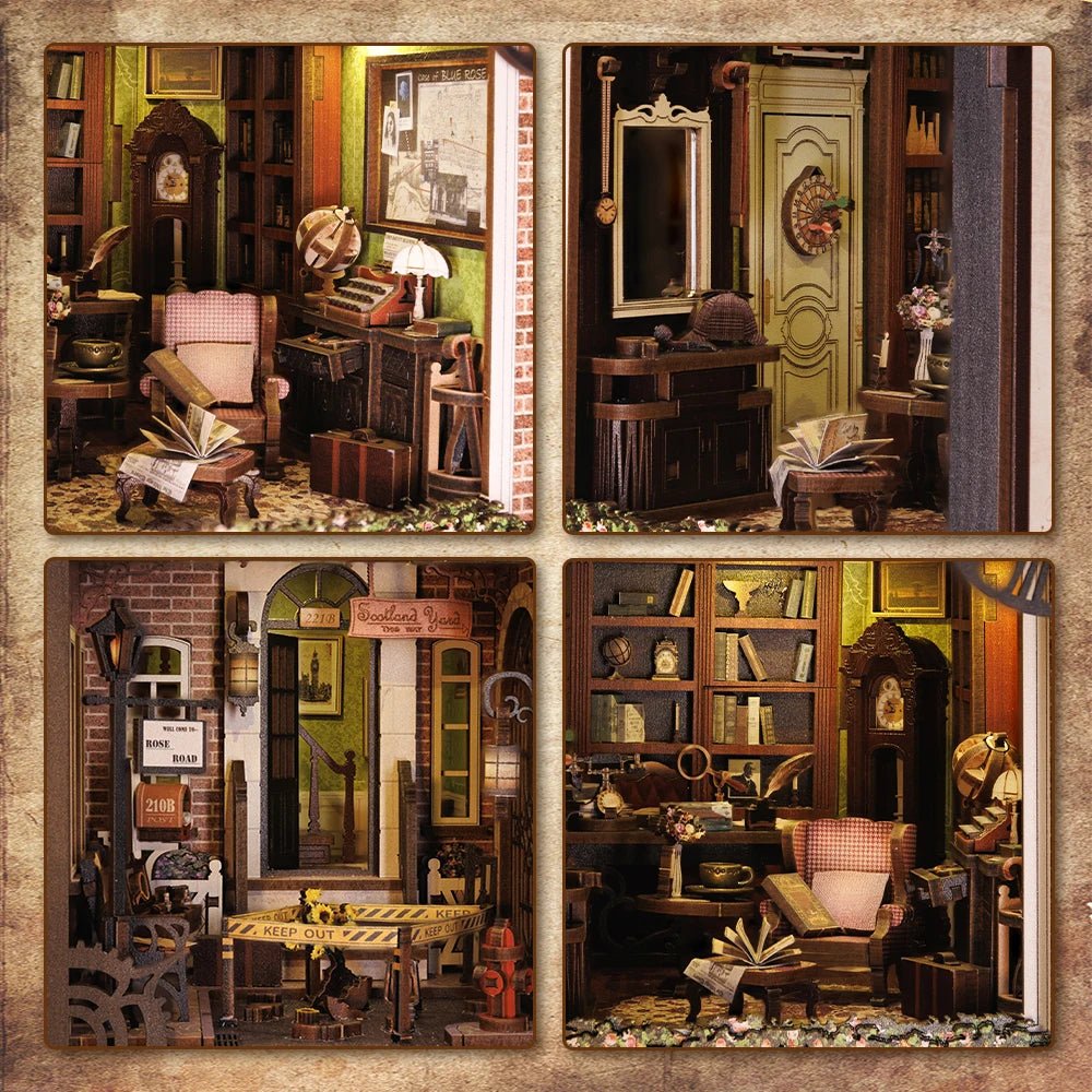 Rose Detective Agency DIY Book Nook Kit by HiNooki – Miniature Bookshelf Insert | Book Lovers Gift, Cozy Home Decor.