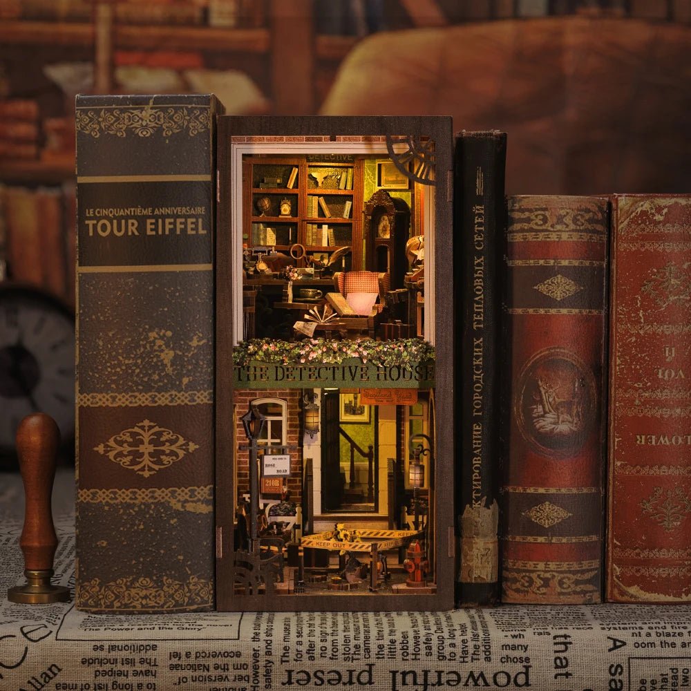 Rose Detective Agency DIY Book Nook Kit by HiNooki – Miniature Bookshelf Insert | Book Lovers Gift, Cozy Home Decor.