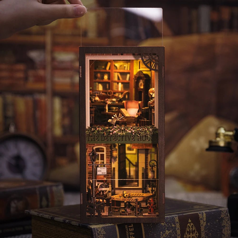 Rose Detective Agency DIY Book Nook Kit by HiNooki – Miniature Bookshelf Insert | Book Lovers Gift, Cozy Home Decor.