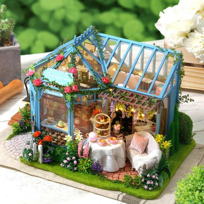 Rose Garden Tea House - DIY Miniature House | Wooden Tea House 