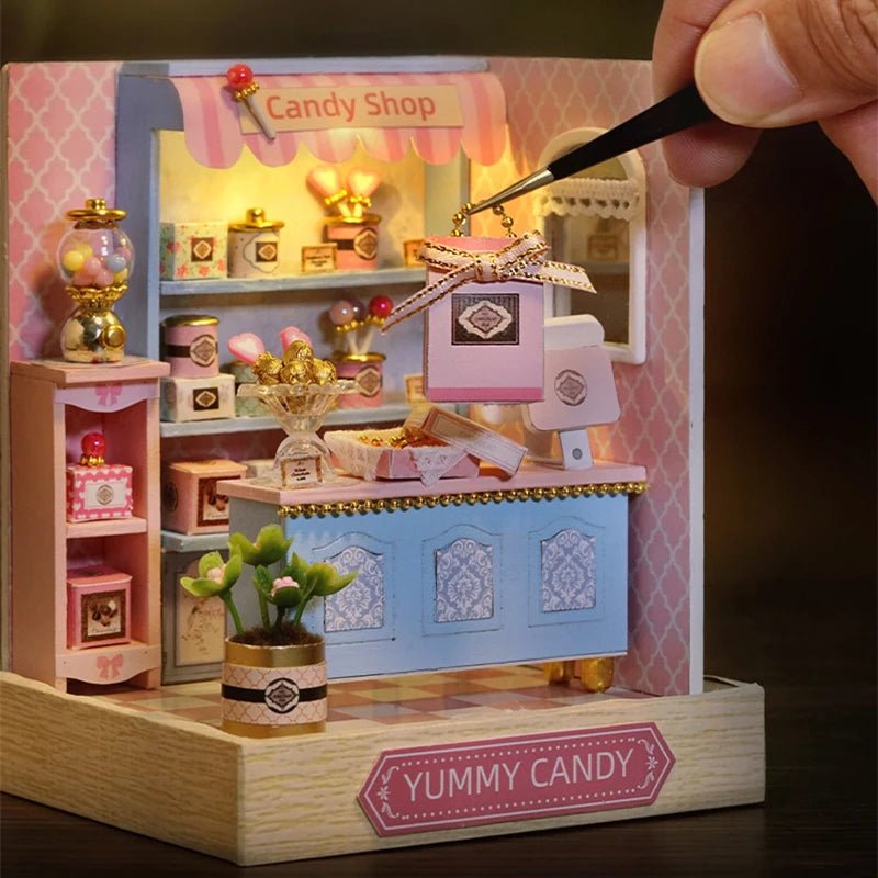 Sakura Noodles Shop DIY Book Nook Kit by HiNooki – Miniature Bookshelf Insert | Book Lovers Gift, Cozy Home Decor.