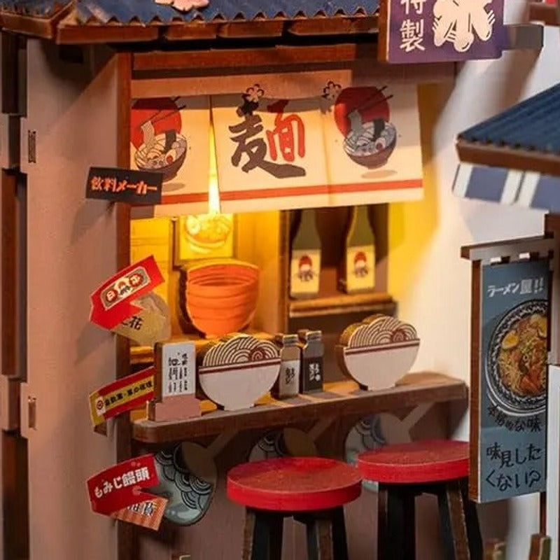 Two stools at the ramen counter