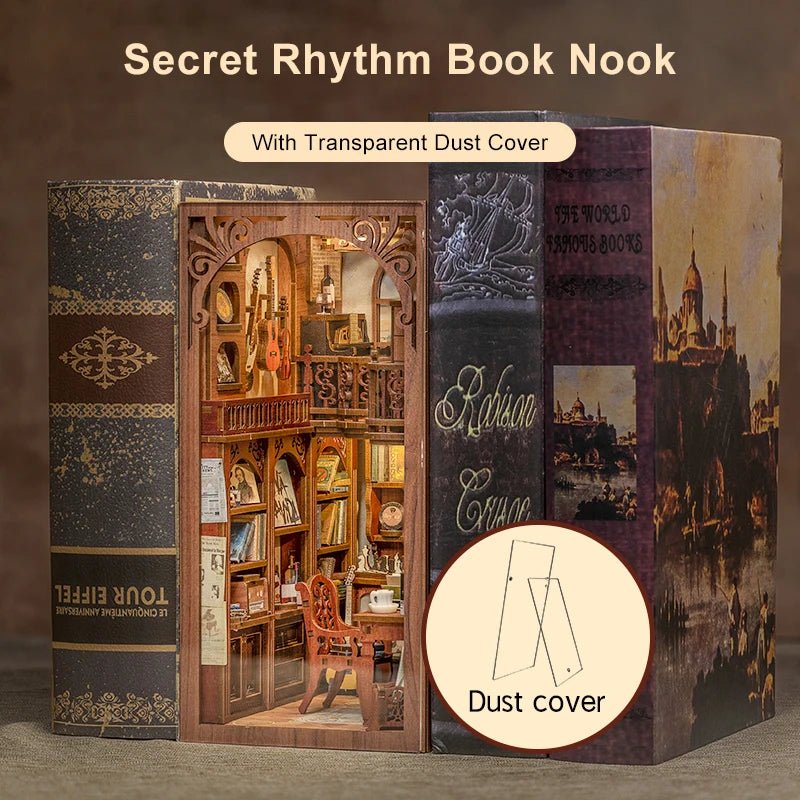 Secret Rhythm DIY Book Nook Kit by HiNooki – Miniature Bookshelf Insert | Book Lovers Gift, Cozy Home Decor.