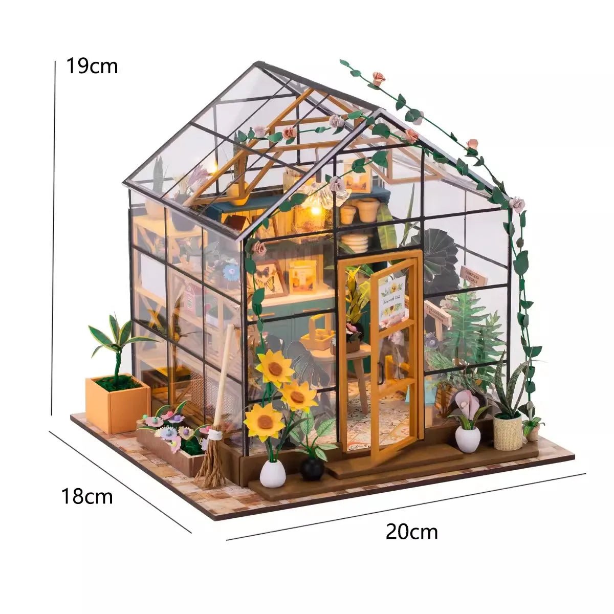 Sunshine Flower House DIY Book Nook Kit by HiNooki – Miniature Bookshelf Insert | Book Lovers Gift, Cozy Home Decor.