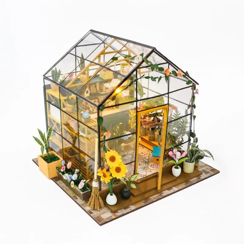 Sunshine Flower House DIY Book Nook Kit by HiNooki – Miniature Bookshelf Insert | Book Lovers Gift, Cozy Home Decor.